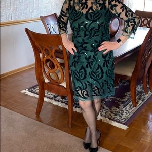 Gorgeous hunter green Donna Rico dress